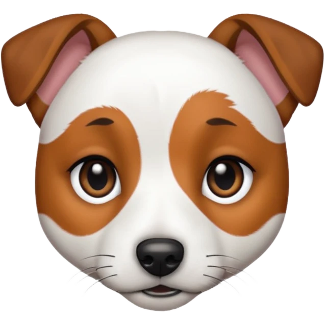 jack russell terrier make the right ear and eye white fur emoji