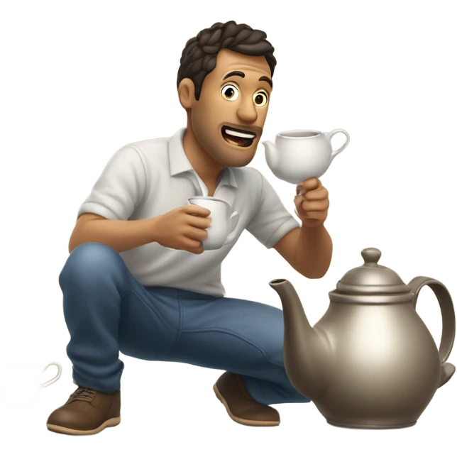 Man Spilling the tea on the floor  emoji