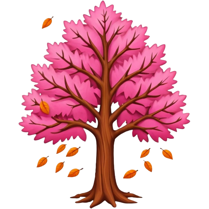 sweet pink autumn tree emoji