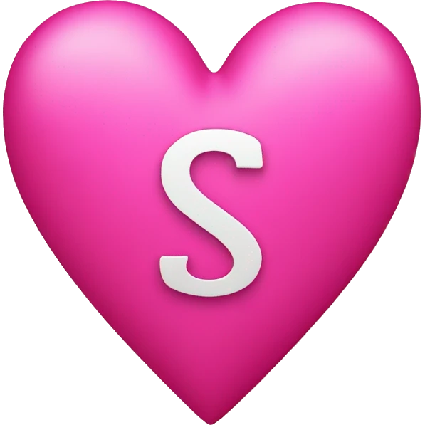 Bright pink heart with the initial s emoji