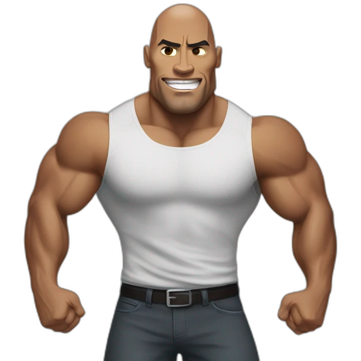 The rock flexing his muscles emoji