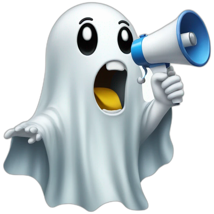 ghost with megaphone emoji