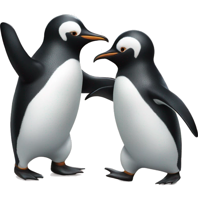 Penguin dancing with another penguin  emoji