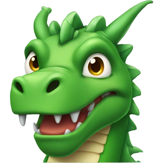 a frowning green dragon  emoji