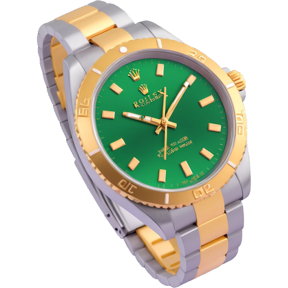 3D style Rolex watch, angled view, metallic shine, luxury brand feel, no text emoji