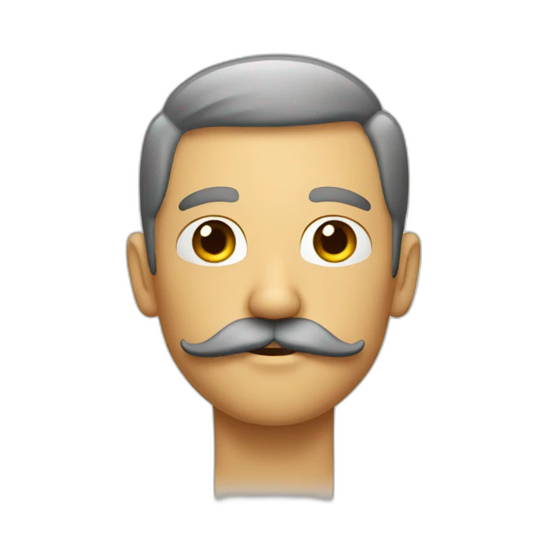 Homme avec moustache carré emoji