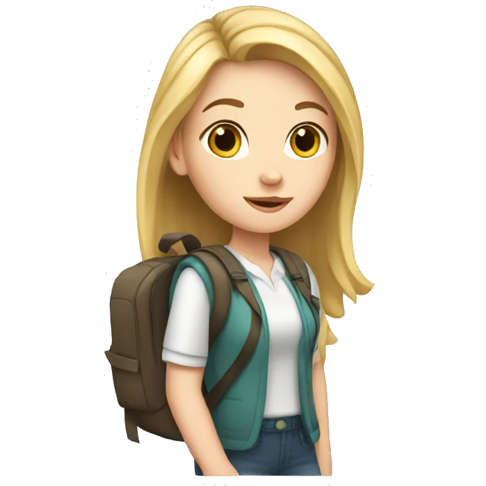 a white girl go to school emoji