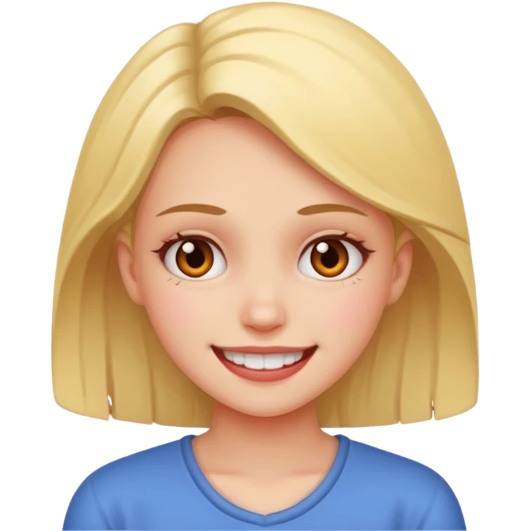 Girl painful smile emoji