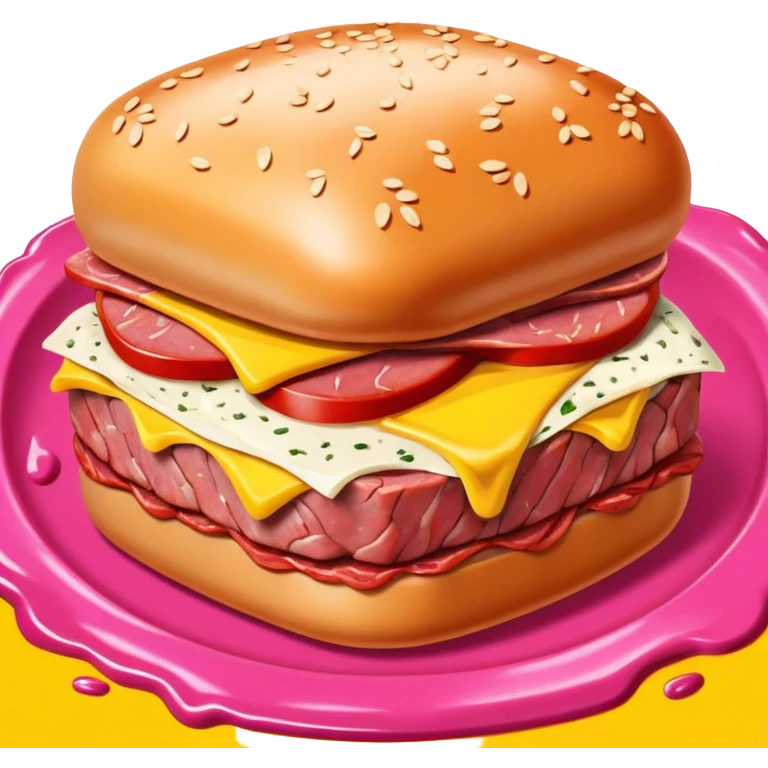 pop art SPAM meat slop advertisement warhol landscape  emoji