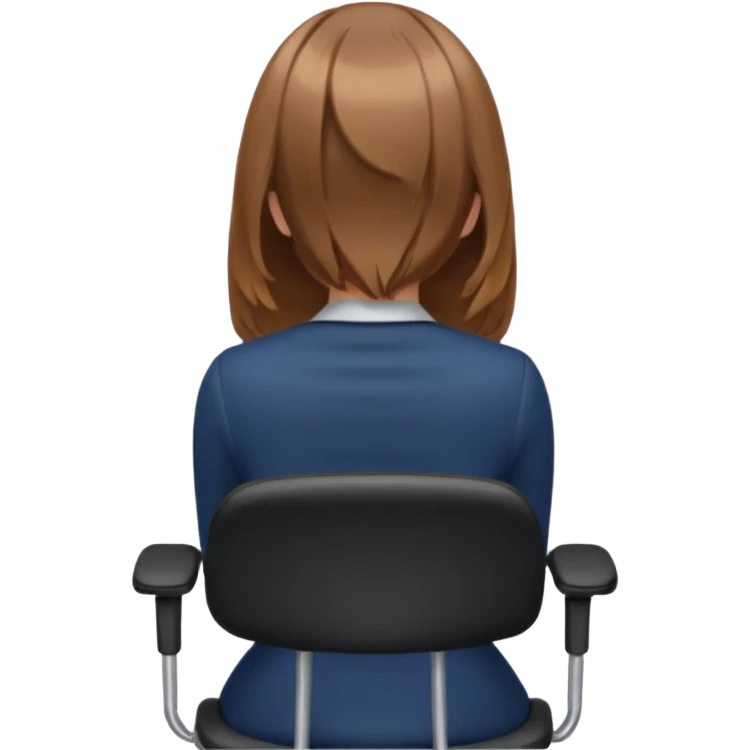Woman Back of head sitting on an office chair emoji