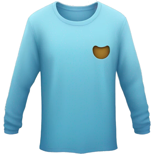 blue long sleeved tshirt no person emoji
