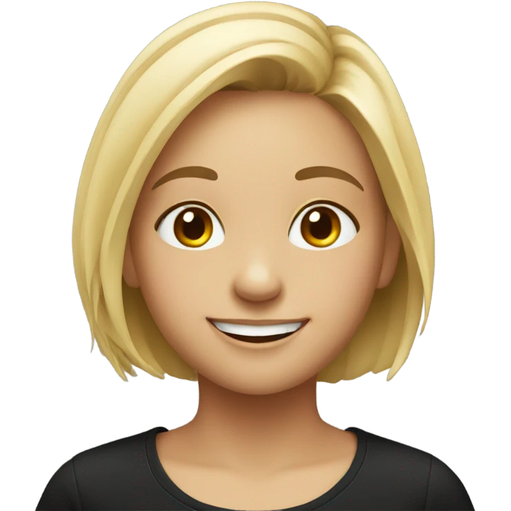 smiling girl in black shirt emoji