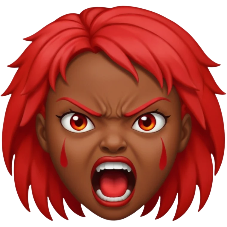 redtsion angry black girl ragebait red face emoji