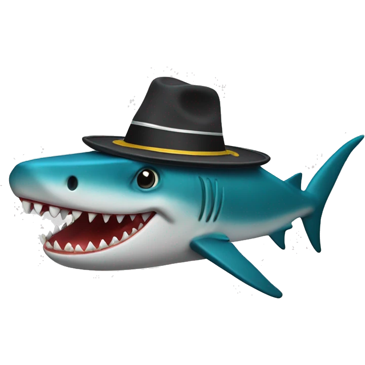 tiburón con sombrero de copa emoji