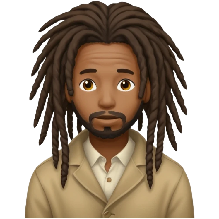 a black men with black long dreads that cover his face  emoji
