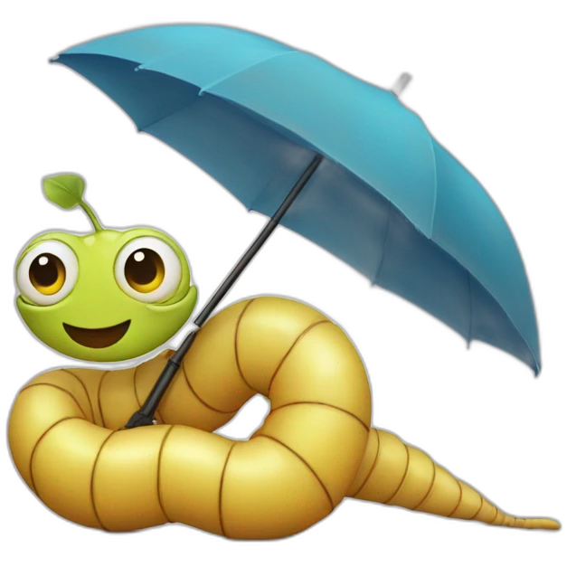 worm with umbrella emoji