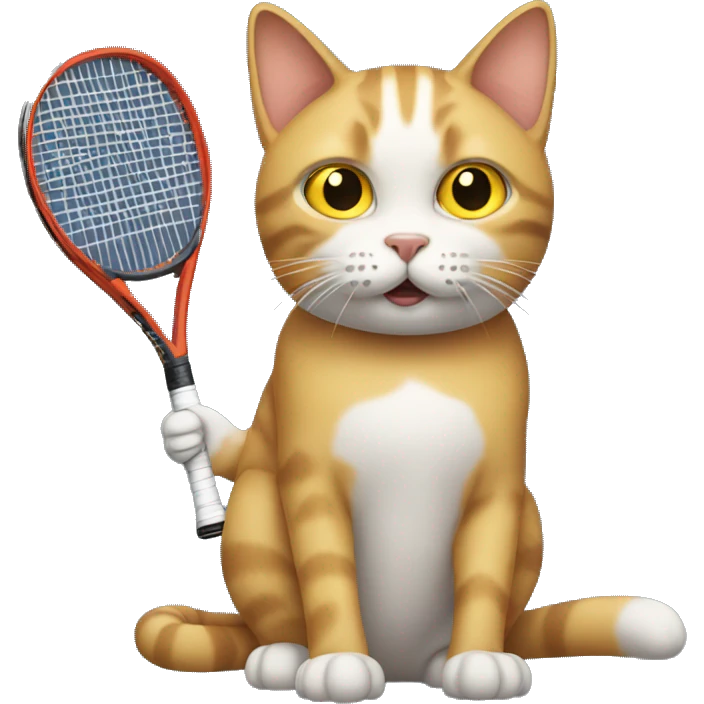 Cat with tennis rackets  emoji