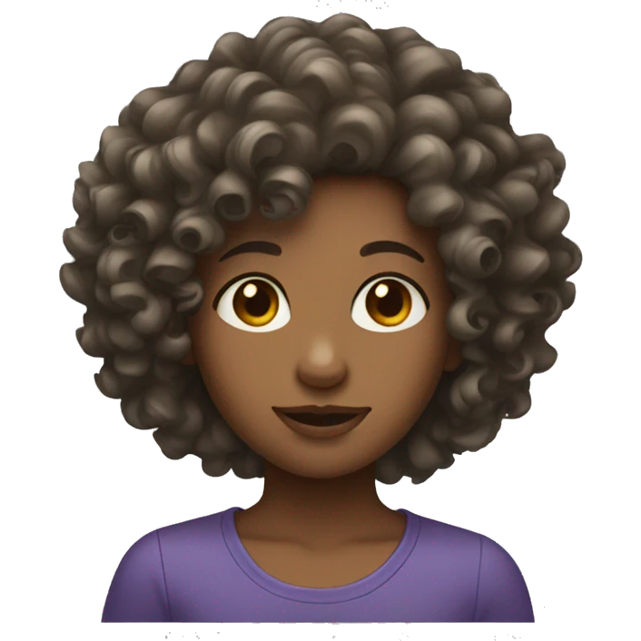 Girl with curly hair  emoji