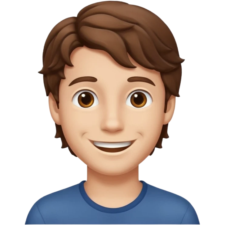 a boy with wavy brown hair emoji