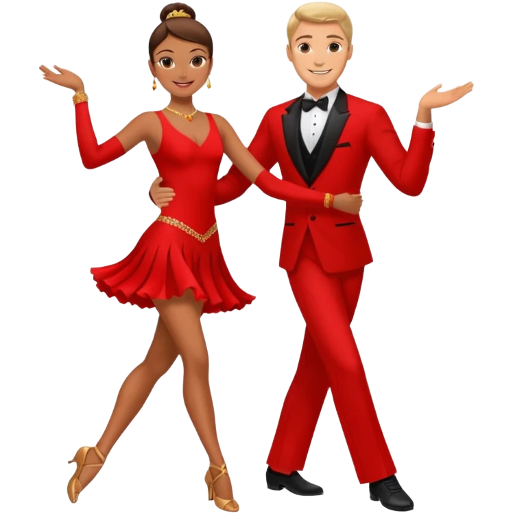 dancesport couple with red outfit emoji