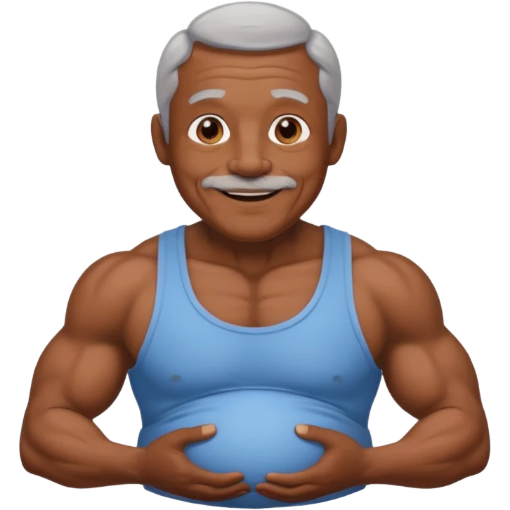 Grandpa that has muscles and is pregnant and is brown emoji