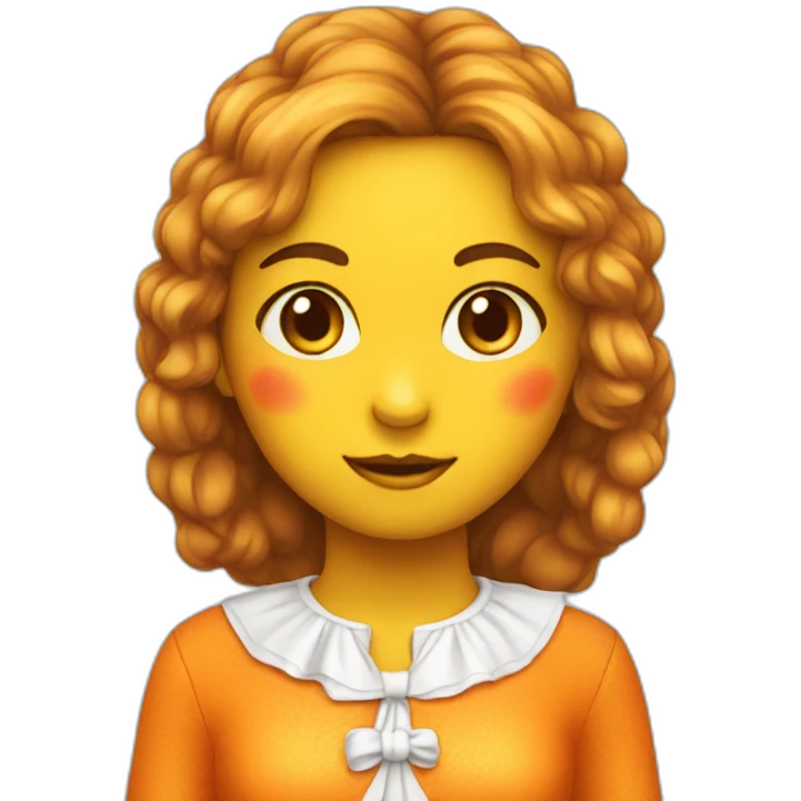 Girl costume orange fruit emoji