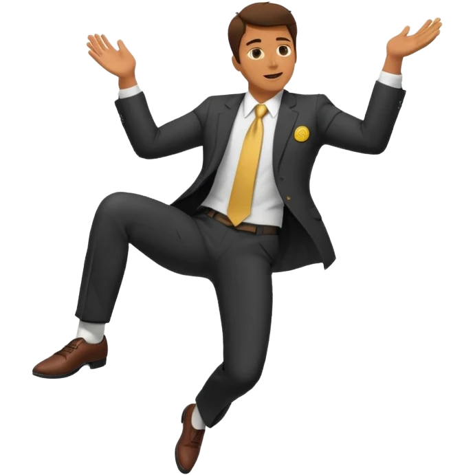 man in a suit falling with moneys emoji