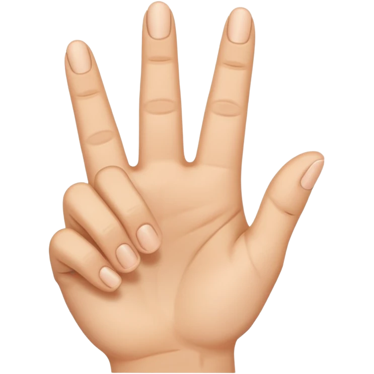 Create a hand gesture in which middle finger is faced front and remaining all fingers are faced upward emoji