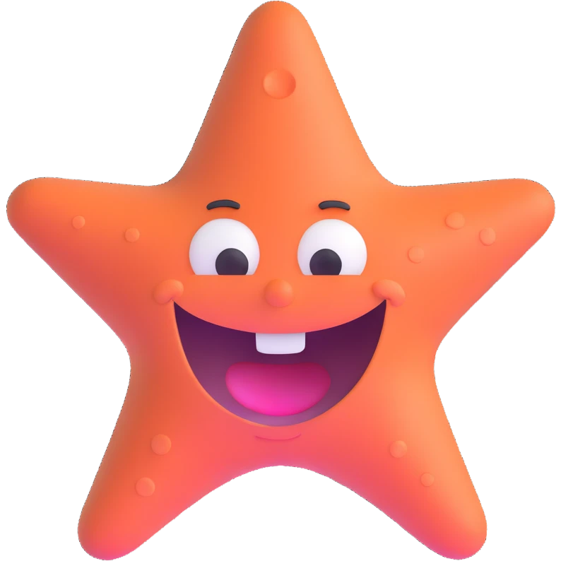 Patrick Star from SpongeBob, smiling emoji