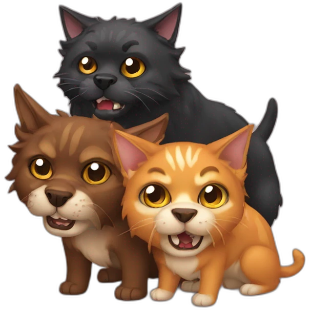 Cerberus with cat head emoji