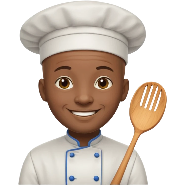 black bald chef emoji