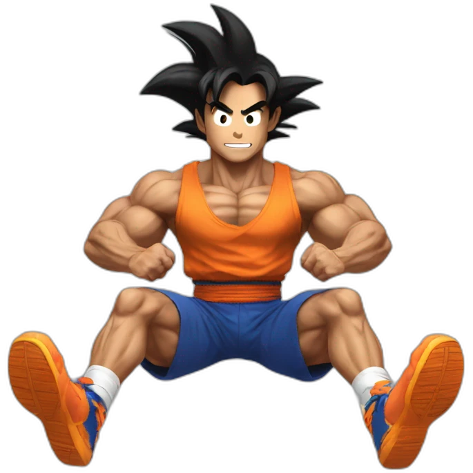 Working out like goku emoji