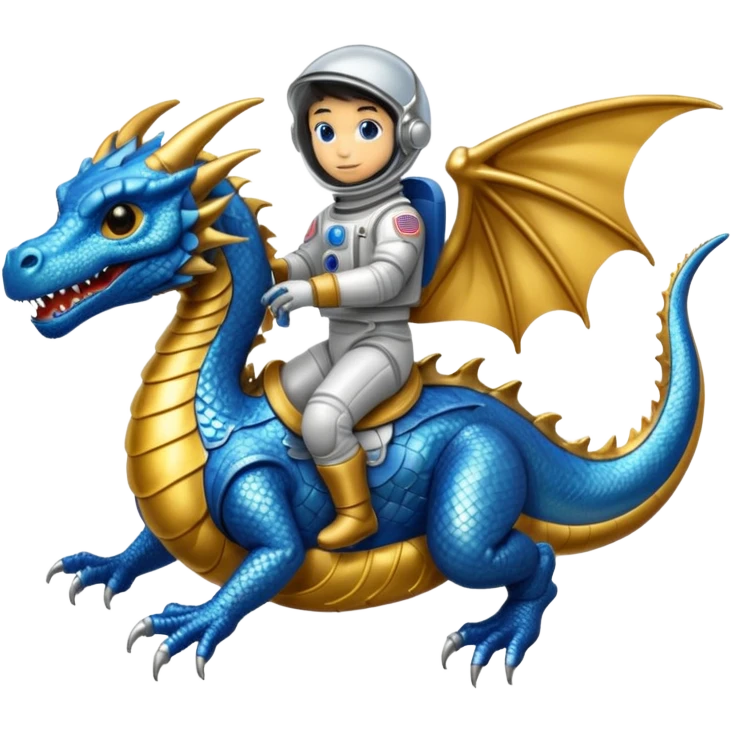 Astronaut riding dragon emoji