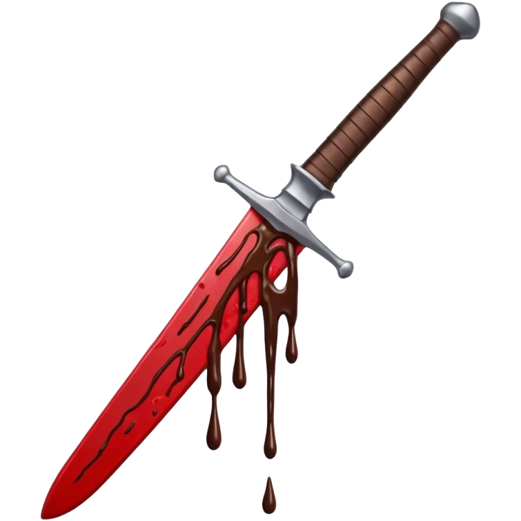 Blood on sword with chocolate emoji