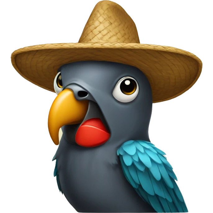 Loro con sombrero emoji