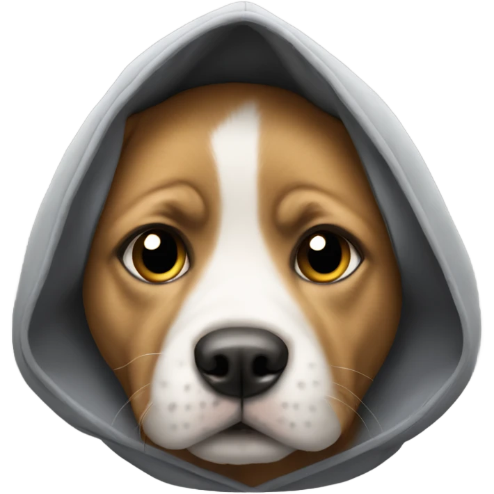 a dog wearing a hoodie emoji