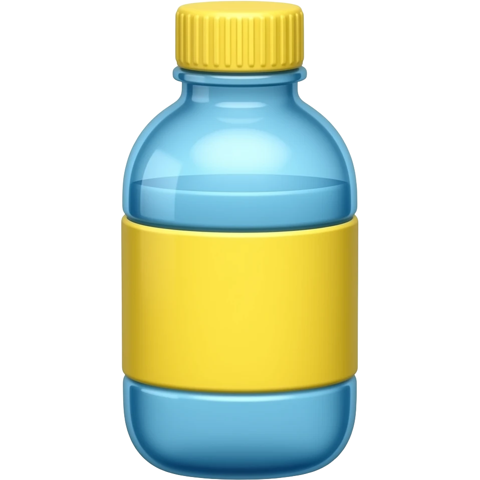 soft blue yellow school Water bottle, transparent background inspired by barbie colour pallete emoji