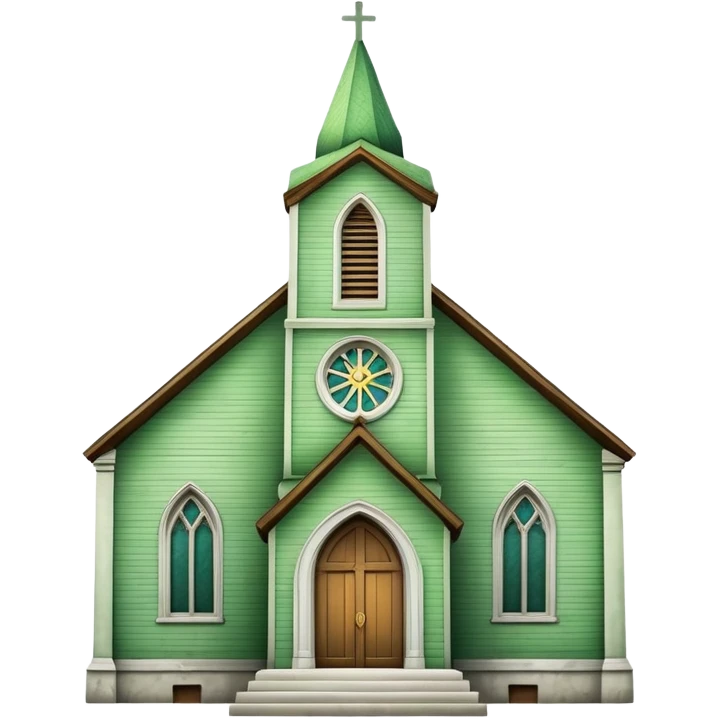 Happy green church  emoji