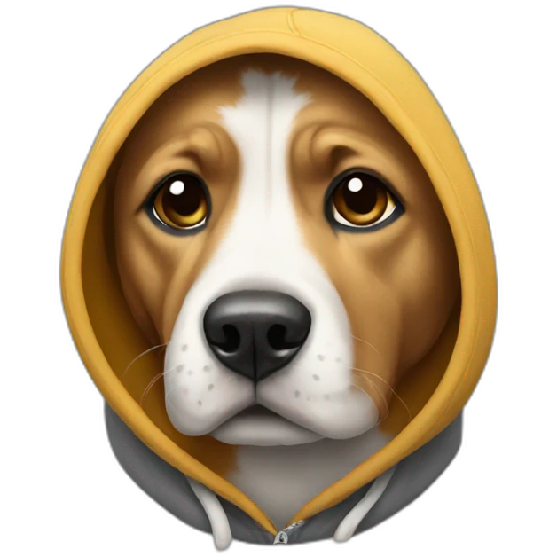 Dog wearing a hoodie  emoji