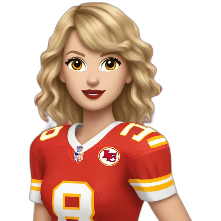 taylor swift wearing 87 chiefs jersey emoji