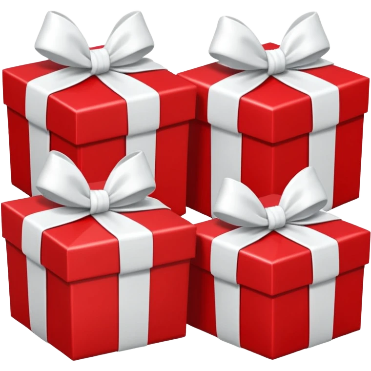 red gift boxes with white bows emoji