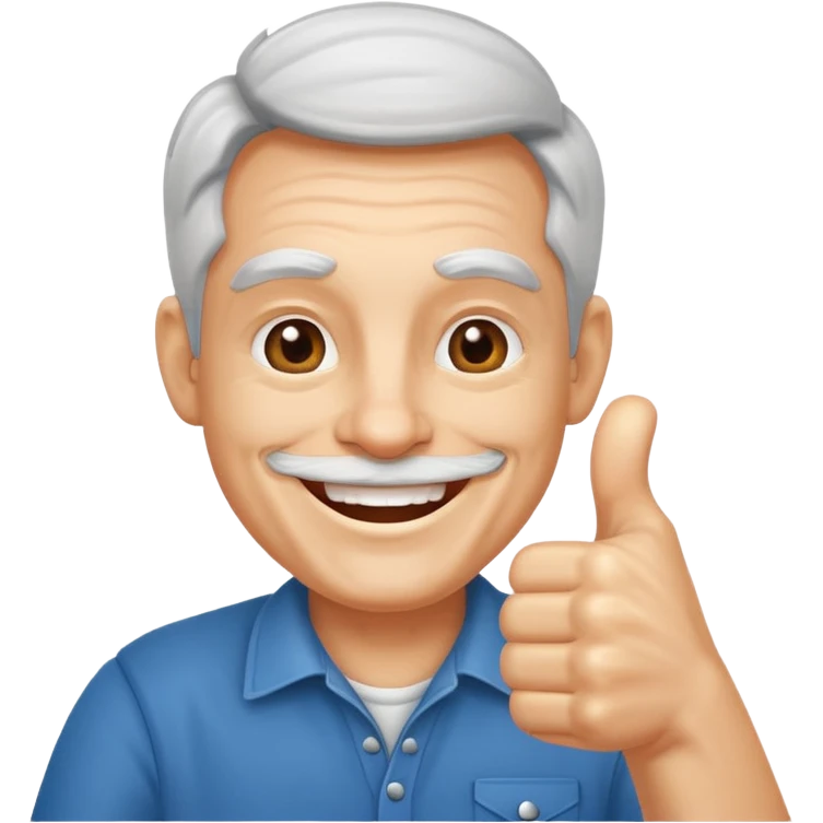 happy boomer showing thumbsup emoji