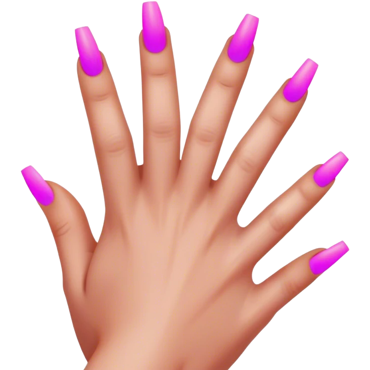 cyberpunk style neon 
manicure with long nails shows fak emoji