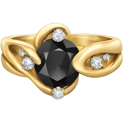gold ring with black diamond emoji
