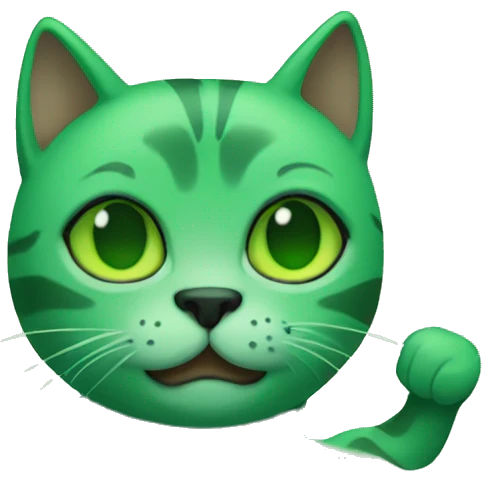 a green cat aesthetic  emoji