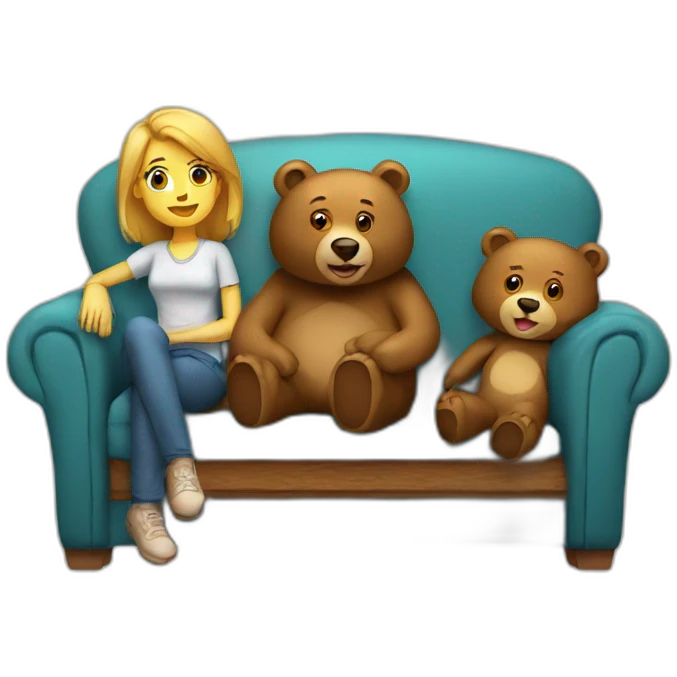 Female-bear-male-bear-sitting-couch emoji