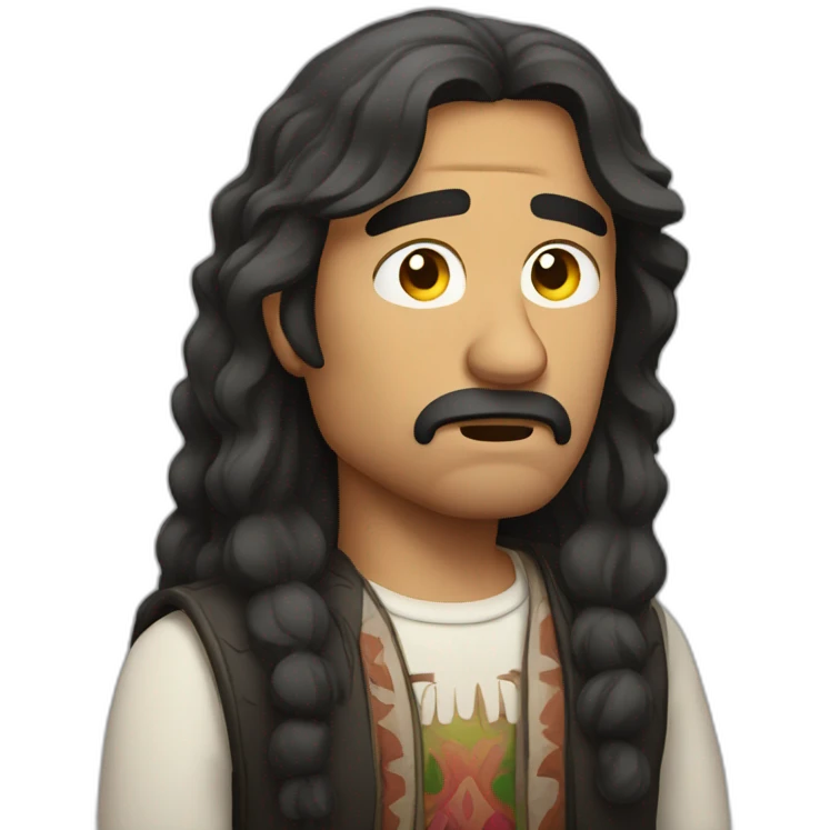 disappointed mexican man with long hair emoji