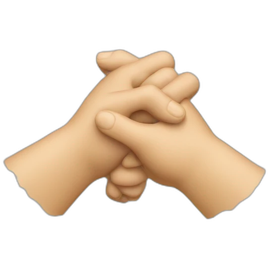 Two hands shaking with glue between the fingers emoji