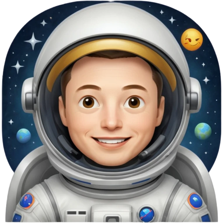 Elon Musk in the space Laughing emoji