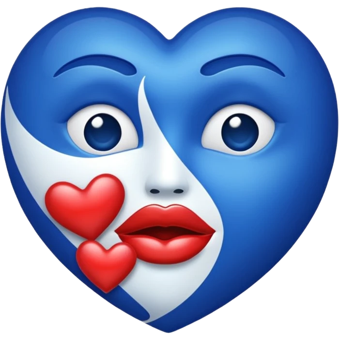 the original kiss mark emoji but instead of it being red it is royal blue  emoji